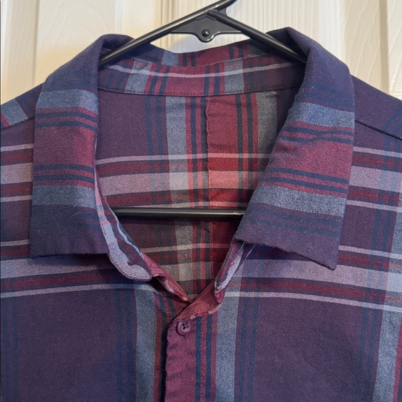 Like new mens size Large Lululemon, light flannel plaid dress shirt. - Picture 2 of 5